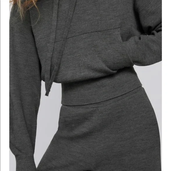 ZARA Hooded Crop Kangaroo Sweatshirt Hoodie M - Picture 4 of 15